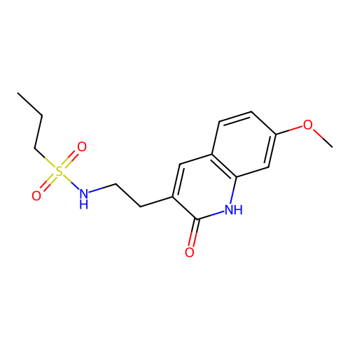 N-[2-(7-methoxy-2-oxo-1H-quinolin-3-yl)ethyl]propane-1-sulfonamide structure
