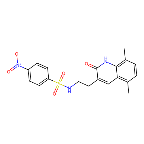 N-[2-(5,8-dimethyl-2-oxo-1H-quinolin-3-yl)ethyl]-4-nitrobenzenesulfonamide structure