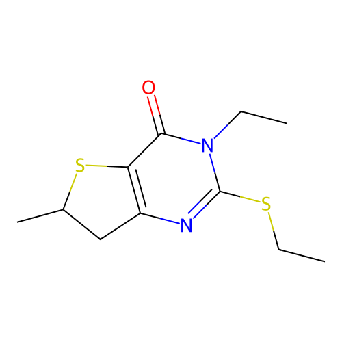 3-Ethyl-2-ethylsulfanyl-6-methyl-6,7-dihydrothieno[3,2-d]pyrimidin-4-one structure