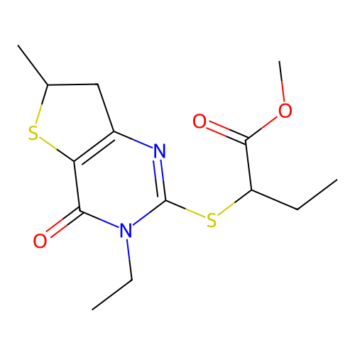 methyl 2-({3-ethyl-6-methyl-4-oxo-3H,4H,6H,7H-thieno[3,2-d]pyrimidin-2-yl}sulfanyl)butanoate structure