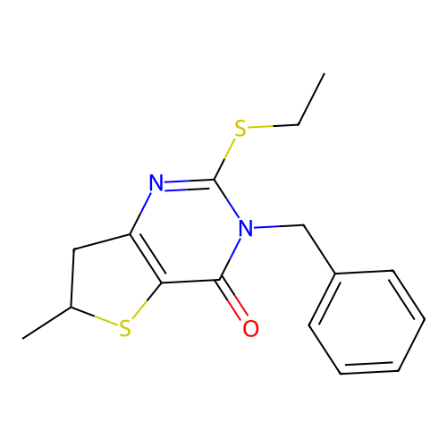 3-Benzyl-2-ethylsulfanyl-6-methyl-6,7-dihydrothieno[3,2-d]pyrimidin-4-one structure