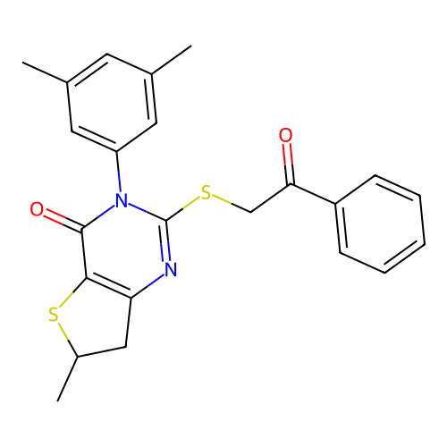 3-(3,5-dimethylphenyl)-6-methyl-2-((2-oxo-2-phenylethyl)thio)-6,7-dihydrothieno[3,2-d]pyrimidin-4(3H)-one structure