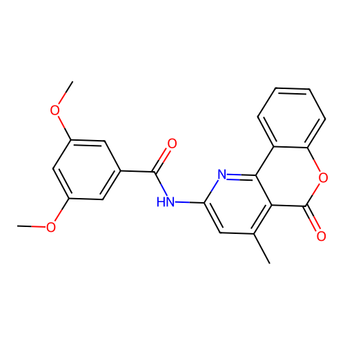 3,5-dimethoxy-N-(4-methyl-5-oxo-5H-chromeno[4,3-b]pyridin-2-yl)benzamide structure