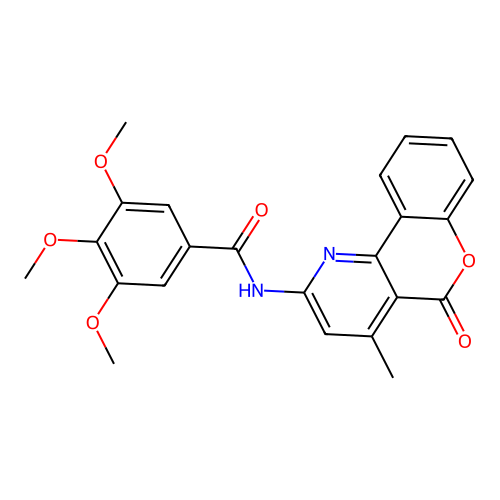 3,4,5-trimethoxy-N-(4-methyl-5-oxo-5H-chromeno[4,3-b]pyridin-2-yl)benzamide structure
