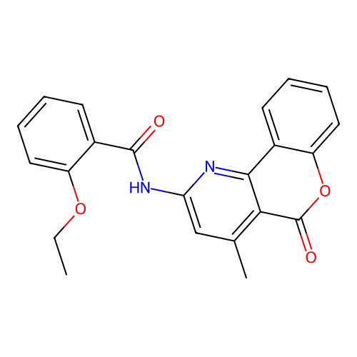 2-ethoxy-N-{4-methyl-5-oxo-5H-chromeno[4,3-b]pyridin-2-yl}benzamide structure
