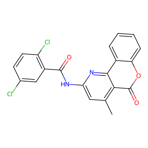 2,5-dichloro-N-(4-methyl-5-oxo-5H-chromeno[4,3-b]pyridin-2-yl)benzamide structure