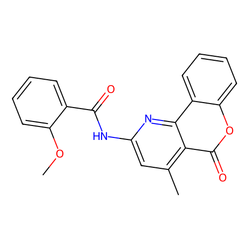 2-methoxy-N-{4-methyl-5-oxo-5H-chromeno[4,3-b]pyridin-2-yl}benzamide structure