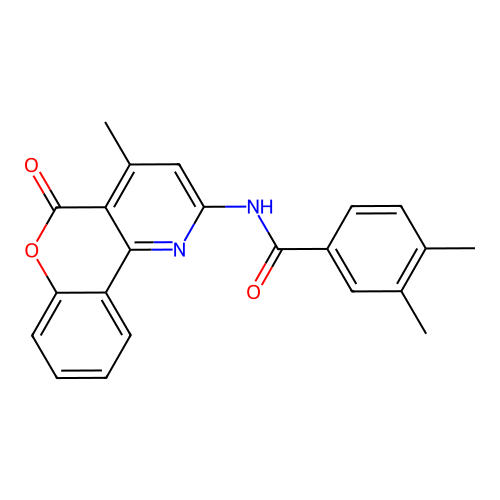 3,4-dimethyl-N-{4-methyl-5-oxo-5H-chromeno[4,3-b]pyridin-2-yl}benzamide structure