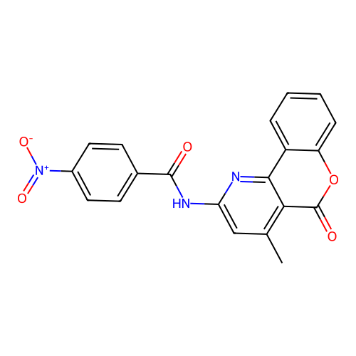 N-(4-methyl-5-oxochromeno[4,3-b]pyridin-2-yl)-4-nitrobenzamide structure