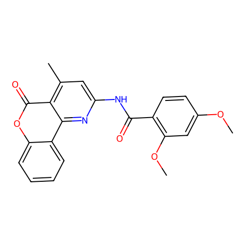 2,4-dimethoxy-N-(4-methyl-5-oxo-5H-chromeno[4,3-b]pyridin-2-yl)benzamide structure