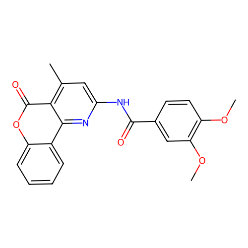 3,4-dimethoxy-N-{4-methyl-5-oxo-5H-chromeno[4,3-b]pyridin-2-yl}benzamide structure