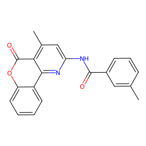 3-methyl-N-(4-methyl-5-oxo-5H-chromeno[4,3-b]pyridin-2-yl)benzamide structure