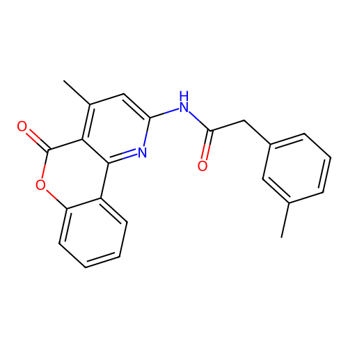 N-(4-methyl-5-oxochromeno[4,3-b]pyridin-2-yl)-2-(3-methylphenyl)acetamide structure