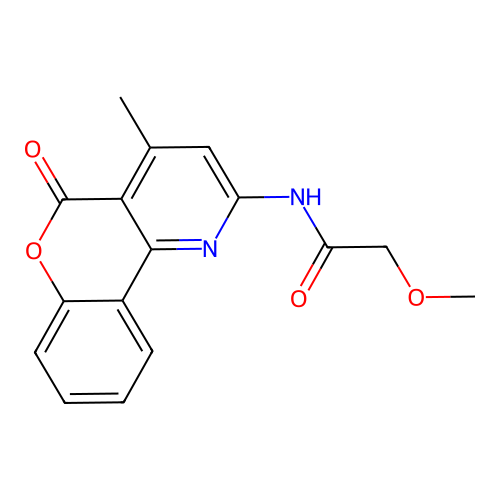 2-methoxy-N-{4-methyl-5-oxo-5H-chromeno[4,3-b]pyridin-2-yl}acetamide structure