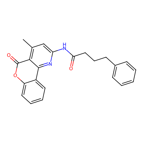 N-(4-methyl-5-oxochromeno[4,3-b]pyridin-2-yl)-4-phenylbutanamide structure