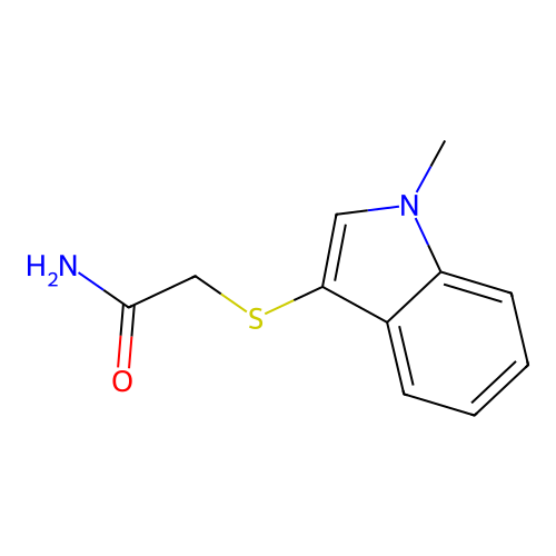 2-(1-Methylindol-3-yl)sulfanylacetamide structure