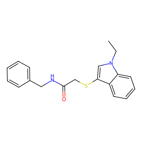 N-benzyl-2-((1-ethyl-1H-indol-3-yl)thio)acetamide structure