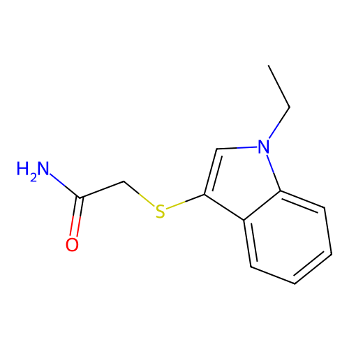 2-((1-ethyl-1H-indol-3-yl)thio)acetamide structure
