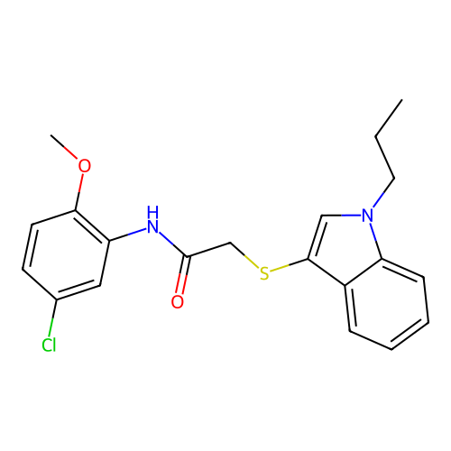 N-(5-chloro-2-methoxyphenyl)-2-((1-propyl-1H-indol-3-yl)thio)acetamide structure
