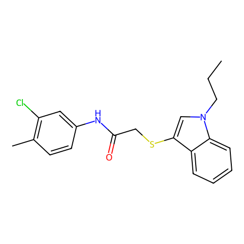 N-(3-chloro-4-methylphenyl)-2-((1-propyl-1H-indol-3-yl)thio)acetamide structure