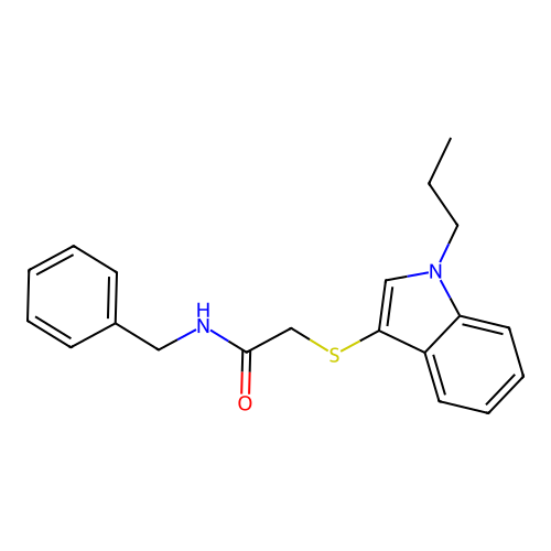 N-benzyl-2-((1-propyl-1H-indol-3-yl)thio)acetamide structure