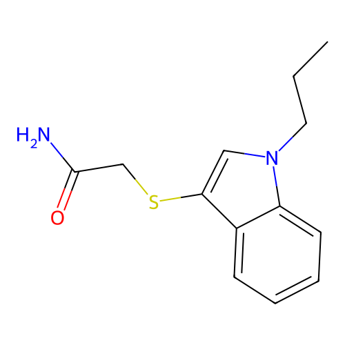 2-((1-propyl-1H-indol-3-yl)thio)acetamide structure