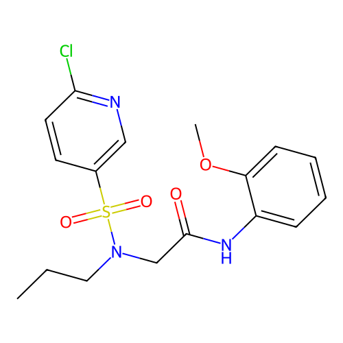N-(2-methoxyphenyl)-2-(N-propyl-6-chloropyridine-3-sulfonamido)acetamide structure