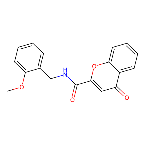 N-[(2-methoxyphenyl)methyl]-4-oxochromene-2-carboxamide structure