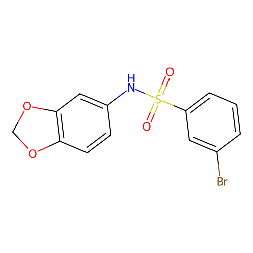 N-(1,3-benzodioxol-5-yl)-3-bromobenzenesulfonamide structure