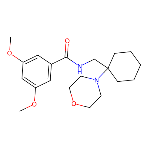 3,5-dimethoxy-N-[(1-morpholin-4-ylcyclohexyl)methyl]benzamide structure
