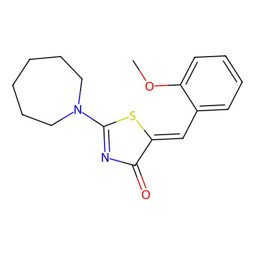 (5Z)-2-(azepan-1-yl)-5-[(2-methoxyphenyl)methylidene]-1,3-thiazol-4-one structure