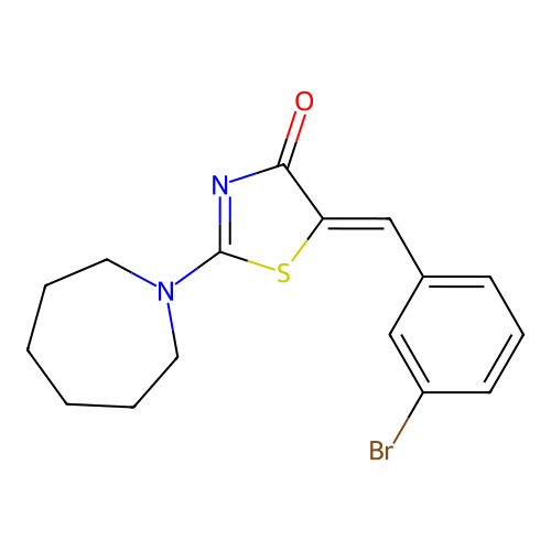 (5Z)-2-(azepan-1-yl)-5-[(3-bromophenyl)methylidene]-1,3-thiazol-4-one structure