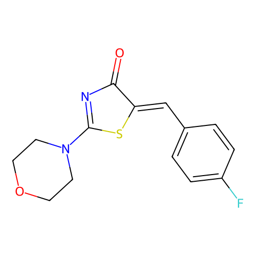 2-Morpholino-5-[(Z)-4-fluorobenzylidene]-4,5-dihydrothiazole-4-one structure