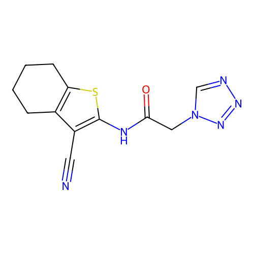 N-(3-cyano-4,5,6,7-tetrahydro-1-benzothiophen-2-yl)-2-(tetrazol-1-yl)acetamide structure