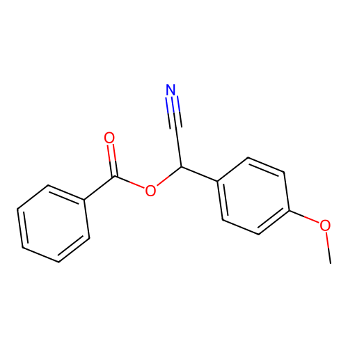 Benzeneacetonitrile, alpha-(benzoyloxy)-4-methoxy- structure