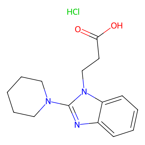 1-Benzimidazolepropionic acid, 2-piperidino-, hydrochloride structure