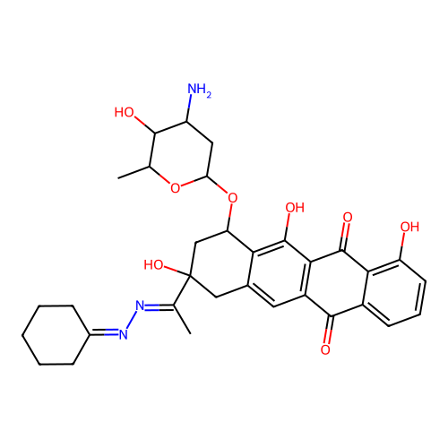 Carminomycin 13-cyclohexylidenehydrazone structure