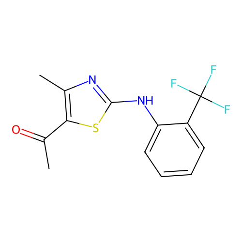 1-(4-Methyl-2-{[2-(trifluoromethyl)phenyl]amino}-1,3-thiazol-5-yl)ethan-1-one structure
