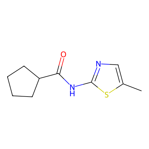 N-(5-methyl-1,3-thiazol-2-yl)cyclopentanecarboxamide structure