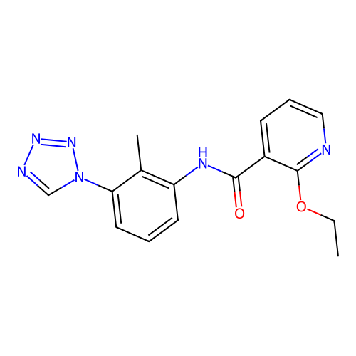 2-ethoxy-N-[2-methyl-3-(tetrazol-1-yl)phenyl]pyridine-3-carboxamide structure