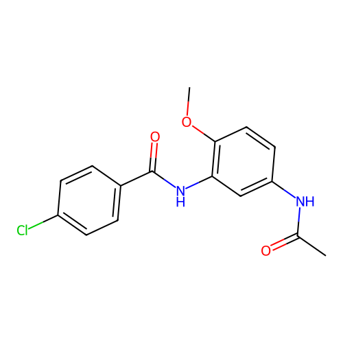 N-(5-acetamido-2-methoxyphenyl)-4-chlorobenzamide structure