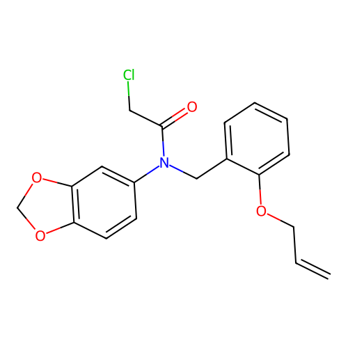 N-(2-(Allyloxy)benzyl)-N-(benzo[d][1,3]dioxol-5-yl)-2-chloroacetamide structure