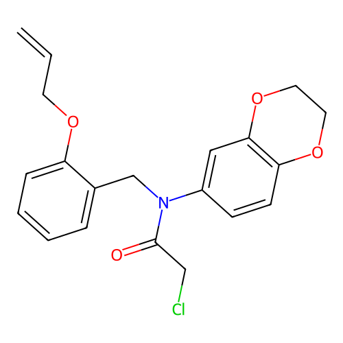 2-chloro-N-(2,3-dihydro-1,4-benzodioxin-6-yl)-N-{[2-(prop-2-en-1-yloxy)phenyl]methyl}acetamide structure
