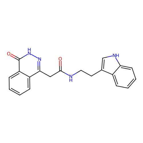 N-(2-(1H-indol-3-yl)ethyl)-2-(4-oxo-3,4-dihydrophthalazin-1-yl)acetamide structure