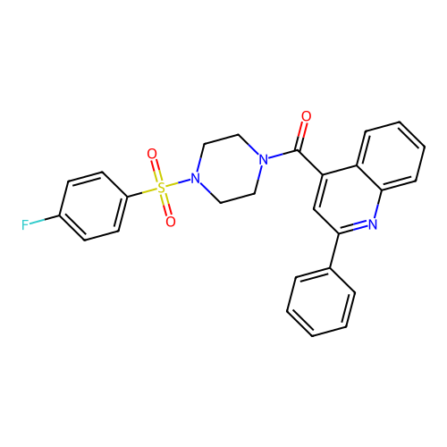 (4-((4-Fluorophenyl)sulfonyl)piperazin-1-yl)(2-phenylquinolin-4-yl)methanone structure
