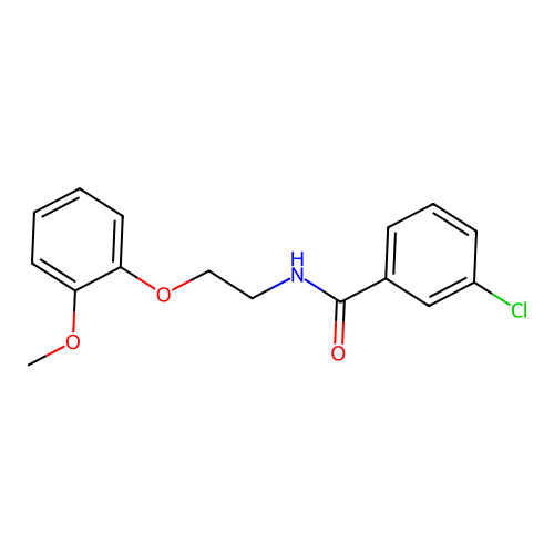 3-chloro-N-[2-(2-methoxyphenoxy)ethyl]benzamide structure