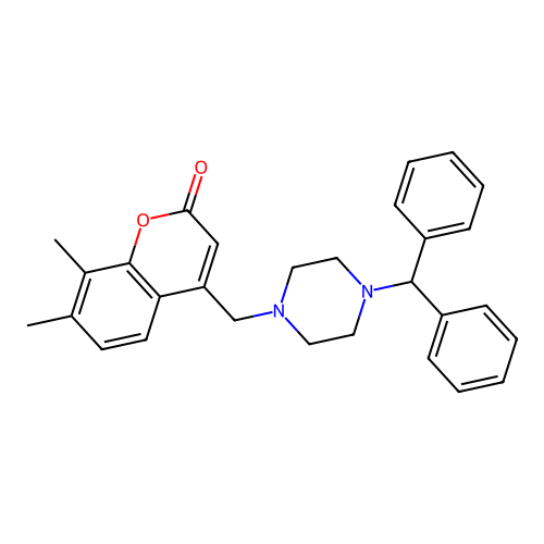4-{[4-(Diphenylmethyl)piperazinyl]methyl}-7,8-dimethylchromen-2-one structure