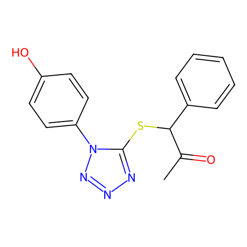 1-[1-(4-Hydroxyphenyl)tetrazol-5-yl]sulfanyl-1-phenylpropan-2-one structure