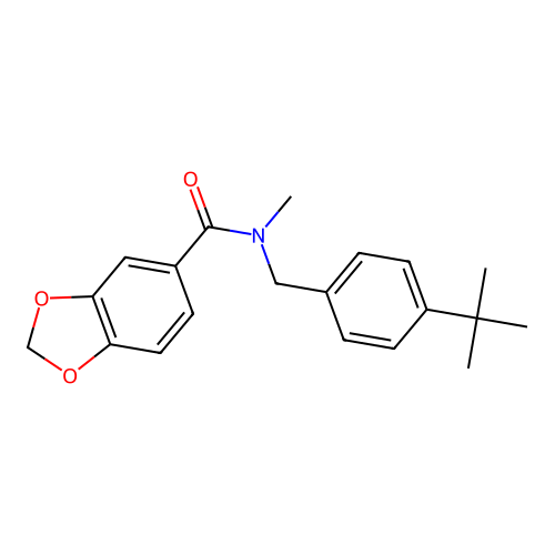N-[(4-tert-butylphenyl)methyl]-N-methyl-2H-1,3-benzodioxole-5-carboxamide structure
