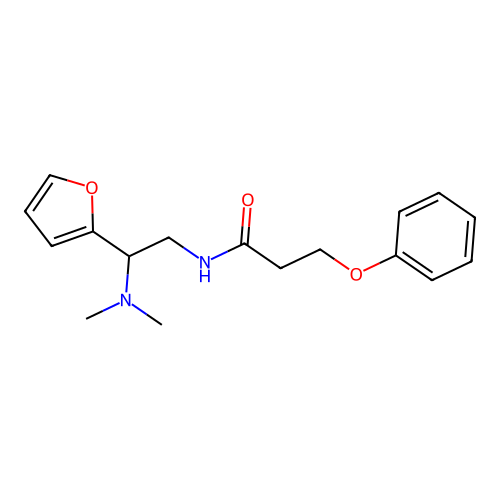 N-[2-(dimethylamino)-2-(furan-2-yl)ethyl]-3-phenoxypropanamide structure